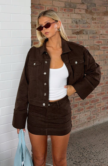 Charlotte Denim Jacket Chocolate Wash